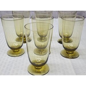 Vintage Morgantown Americana Topaz Goblets Set Of 8